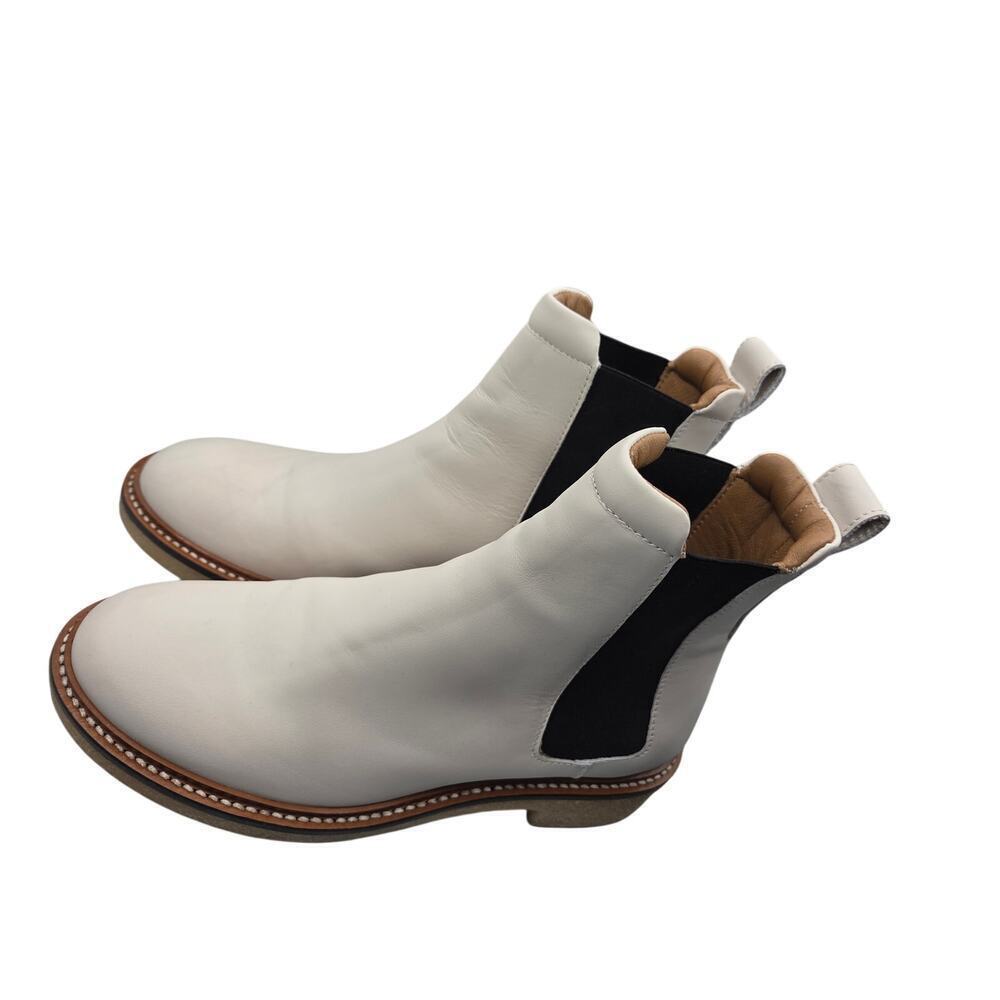 Everlane Ivory Leather Crepe Sole Ankle Booties Size 6 - Picture 3 of 10